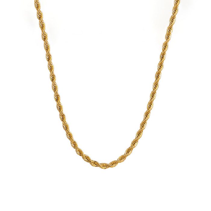 Gold Plated Anti Tarnish Rope Themed Thin Necklace Chain - Image 8