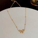 Gold-Plated Anti Tarnish Infinity Bow Pendant - Image 3