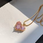 Gold-Plated Anti Tarnish Pink Heart Themed CZ Pendant - Image 2