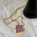 Gold-Plated Anti Tarnish Pink Heart Themed CZ Pendant - Image 5
