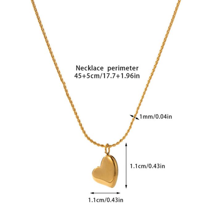 Gold-Plated Anti Tarnish Heart Themed Pendant - Image 5