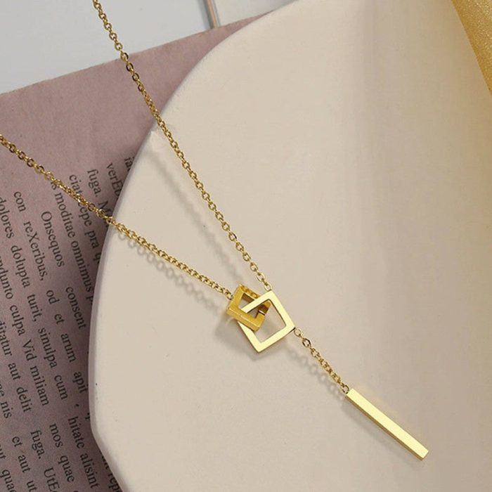 Gold-Plated Anti Tarnish Geometric Pendant - Image 4