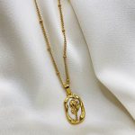 Gold Plated Anti Tarnish Rose Themed Pendant - Image 6