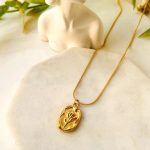 Gold Plated White Anti Tarnish Rose Themed Pendant - Image 4