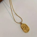 Gold Plated White Anti Tarnish Rose Themed Pendant - Image 6