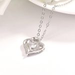 Silver Plated Anti Tarnish American Diamond Studded Heart Themed Pendant - Image 2