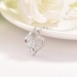 Silver Plated Anti Tarnish American Diamond Studded Heart Themed Pendant - Image 3