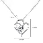 Silver Plated Anti Tarnish American Diamond Studded Heart Themed Pendant - Image 7