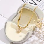Gold-Plated Anti Tarnish Gold-Toned Geometric Pendant - Image 4