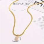 Gold-Plated Anti Tarnish Gold-Toned Geometric Pendant - Image 5