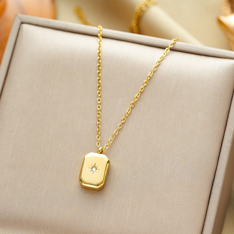 Gold-Plated Anti Tarnish Gold-Toned Star themed Geometric Pendant - Image 1