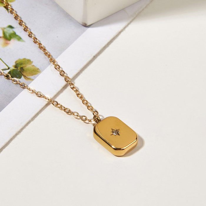 Gold-Plated Anti Tarnish Gold-Toned Star themed Geometric Pendant - Image 9