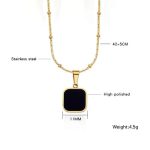 Gold-Plated Anti Tarnish Black Geometric Pendant - Image 7