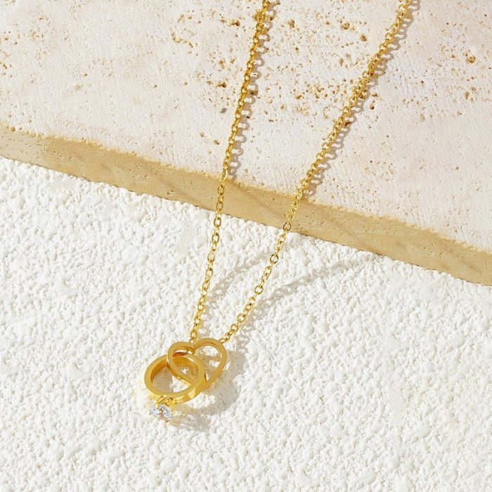 Gold Plated Stainless Steel Anti Tarnish Heart Themed Pendant For Women - Image 2