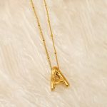 Gold Plated Anti Tarnish Stainless Steel Alphabetical Pendant - Image 14