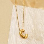 Gold Plated Anti Tarnish Stainless Steel Alphabetical Pendant - Image 2