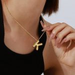 Gold Plated Anti Tarnish Stainless Steel Alphabetical Pendant - Image 5