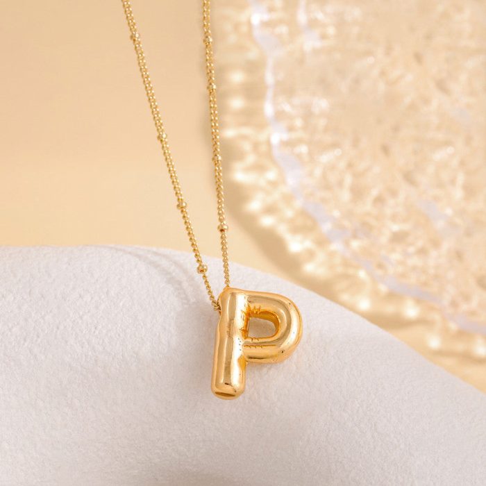 Gold Plated Anti Tarnish Stainless Steel Alphabetical Pendant - Image 8