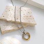 Silver Plated Stainless Steel Anti Tarnish Triple Rings Circular Pendant For Men - Image 4