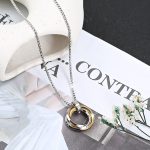 Silver Plated Stainless Steel Anti Tarnish Triple Rings Circular Pendant For Men - Image 5
