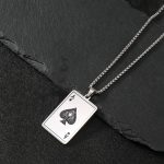 Silver Plated Stainless Steel Anti Tarnish Ace of Spades Stylish Contemporary Pendant - Image 2