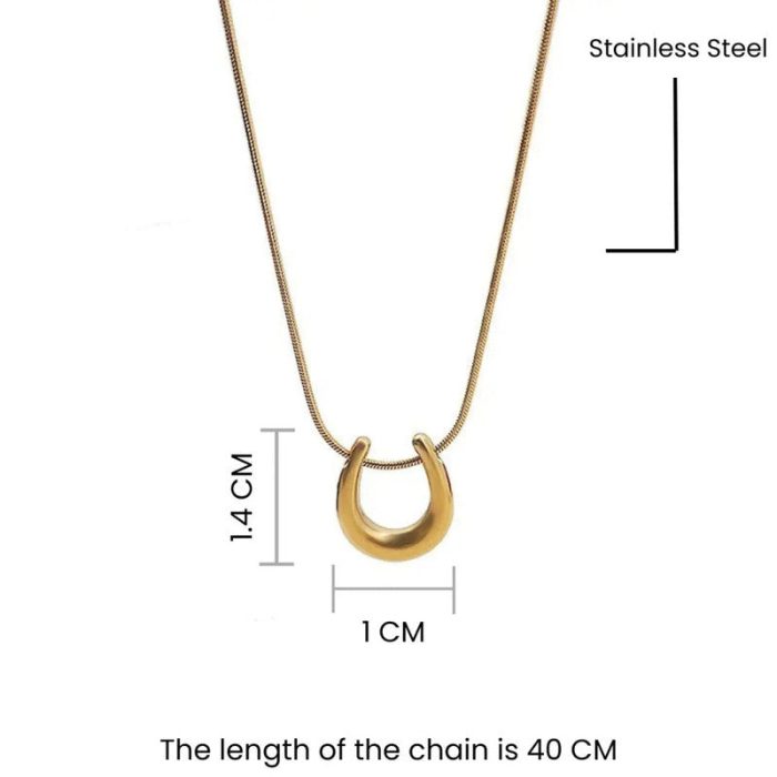 Gold-Plated Stainless Steel Anti Tarnish Geometric Shaped Pendant For Women - Image 6