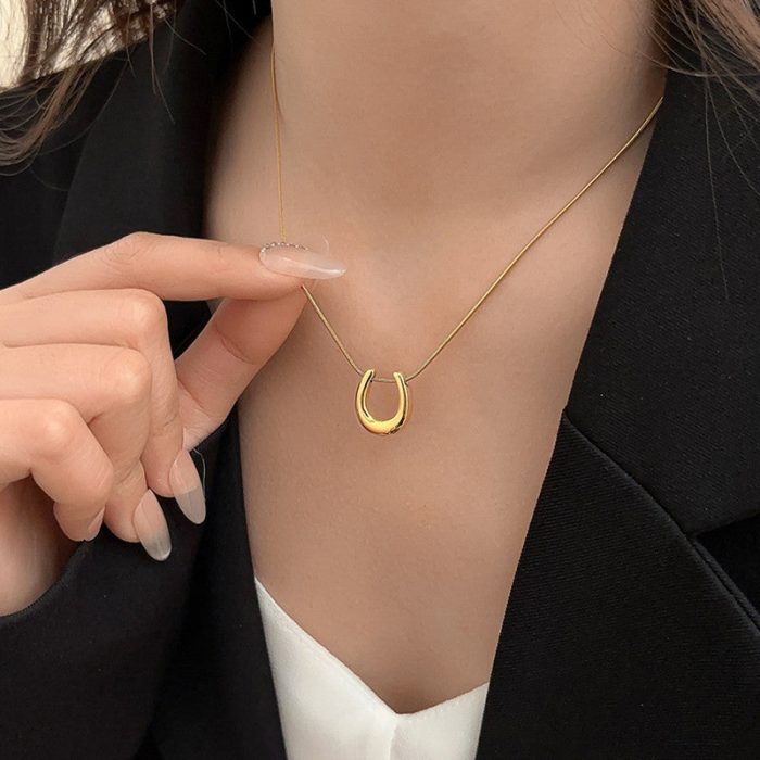 Gold-Plated Stainless Steel Anti Tarnish Geometric Shaped Pendant For Women - Image 7
