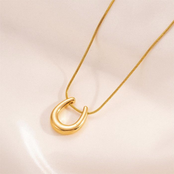Gold-Plated Stainless Steel Anti Tarnish Geometric Shaped Pendant For Women - Image 8