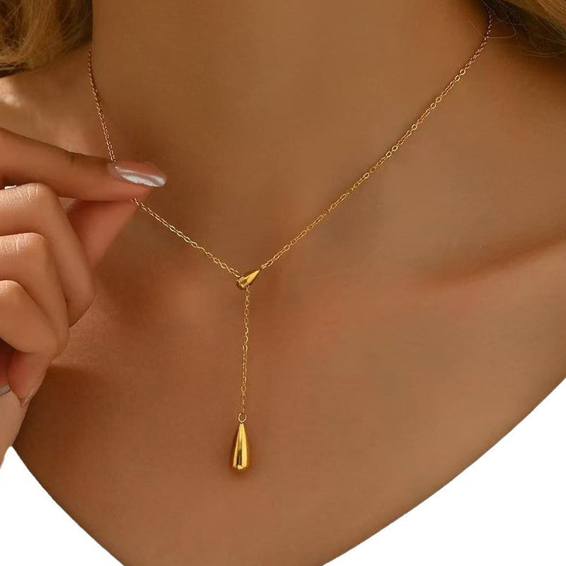 Gold Plated Stainless Steel Anti Tarnish Teardrop Pendant - Image 1