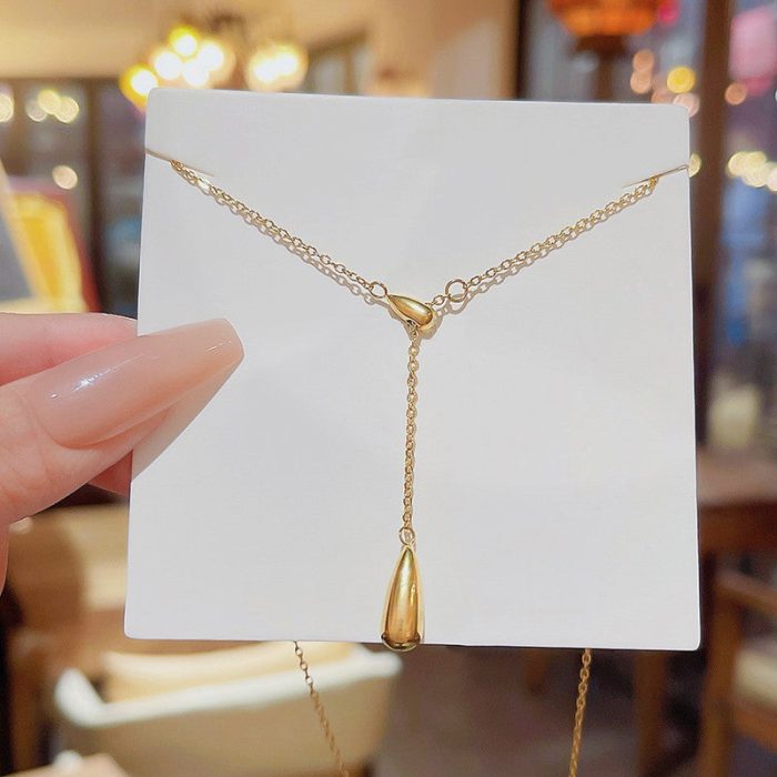 Gold Plated Stainless Steel Anti Tarnish Teardrop Pendant - Image 4