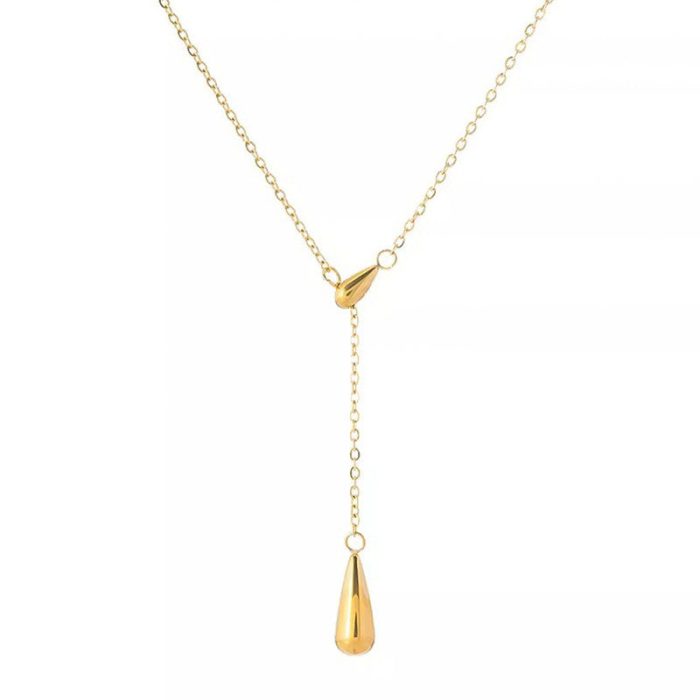 Gold Plated Stainless Steel Anti Tarnish Teardrop Pendant - Image 5