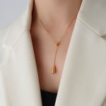 Gold Plated Stainless Steel Anti Tarnish Teardrop Pendant - Image 6