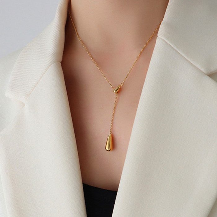 Gold Plated Stainless Steel Anti Tarnish Teardrop Pendant - Image 6