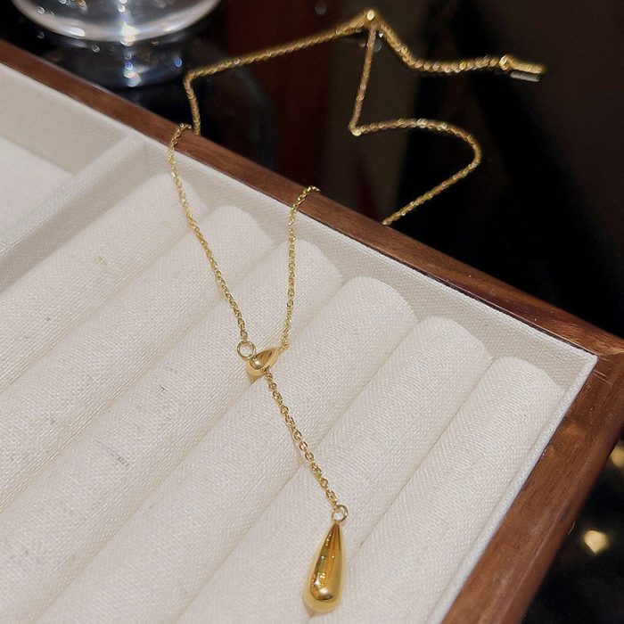 Gold Plated Stainless Steel Anti Tarnish Teardrop Pendant - Image 7