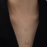 Gold Plated Stainless Steel Anti Tarnish Teardrop Pendant - Image 8