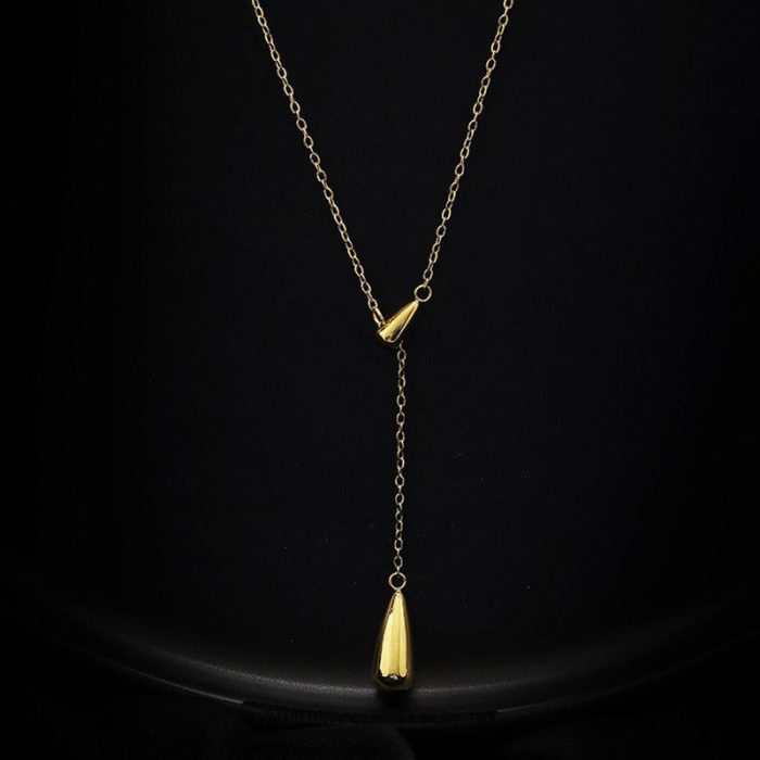 Gold Plated Stainless Steel Anti Tarnish Teardrop Pendant - Image 9