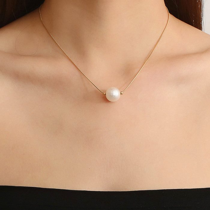 Gold Plated Stainless Steel Anti Tarnish Pearl Pendant - Image 5
