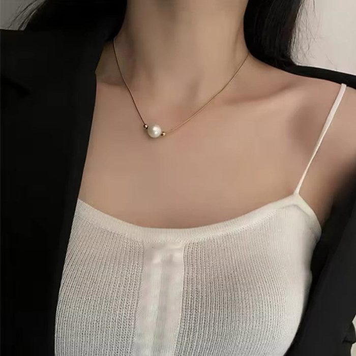 Gold Plated Stainless Steel Anti Tarnish Pearl Pendant - Image 9