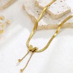 Gold Plated Stainless Steel Anti Tarnish Butterfly Themed Snake Chain Pendant - Image 5
