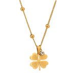 Gold Plated Stainless Steel Anti Tarnish Clover Themed Pendant - Image 8