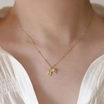 Gold Plated Stainless Steel Anti Tarnish Bow Themed Pendant - Image 2