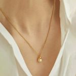 Gold Plated Stainless Steel Anti Tarnish Pearl Studded Contemporary Pendant - Image 2