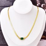 Gold Plated Stainless Steel Anti Tarnish Stone Studded Snake Chain Pendant - Image 8