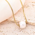 Gold Plated Stainless Steel Anti Tarnish Pearl Studded Pendant - Image 7
