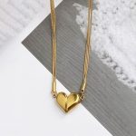 Gold Plated Anti Tarnish Stainless Steel Heart themed Separable Magnet Pendant - Image 3