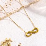 Gold Plated Anti Tarnish Stainless Steel Infinity Themed contemporary Pendant - Image 2