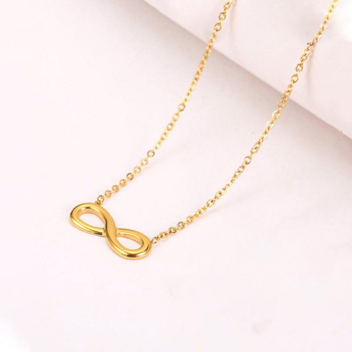 Gold Plated Anti Tarnish Stainless Steel Infinity Themed contemporary Pendant - Image 3