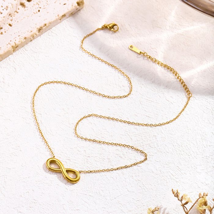 Gold Plated Anti Tarnish Stainless Steel Infinity Themed contemporary Pendant - Image 4