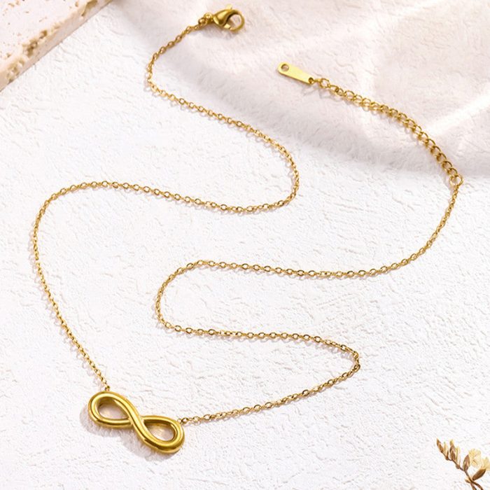 Gold Plated Anti Tarnish Stainless Steel Infinity Themed contemporary Pendant - Image 7