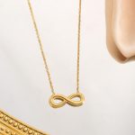 Gold Plated Anti Tarnish Stainless Steel Infinity Themed contemporary Pendant - Image 8